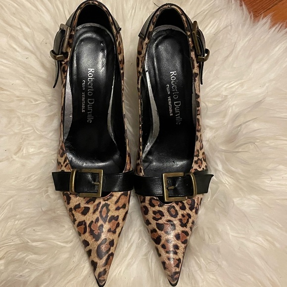 Leopard Print Kitten Heels Roberto Durville - Picture 2 of 4
